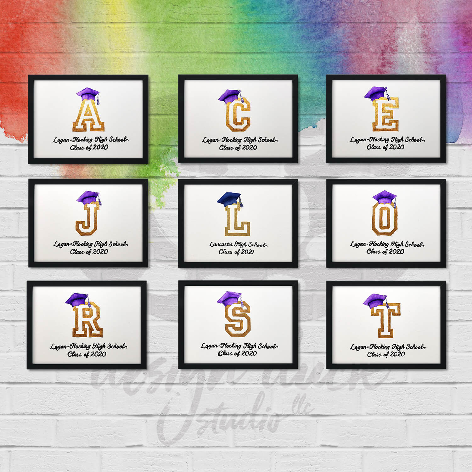 Design Duck Studio, LLC Monogram Graduation Cards